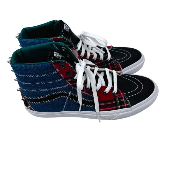Vans SK8-Hi Tartan Daze sneakers in blue/red Size Men's 9.5 Women 11 NEW - Picture 2 of 5